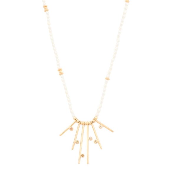 SHAANTI JEWELS Made In India 18kt Gold Plated Tourmaline Starburst Necklace - Picture 1 of 2